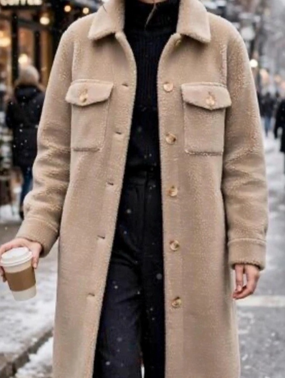 Rebecca Minkoff Sherpa / Teddy Style Coat in Beige Size Large